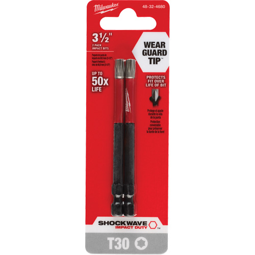 Embout de tournevis Shockwave Impact Duty, Torx, Embout T-30, Prise 1/4", Longueur 3-1/2" Nuna Depot Inc.