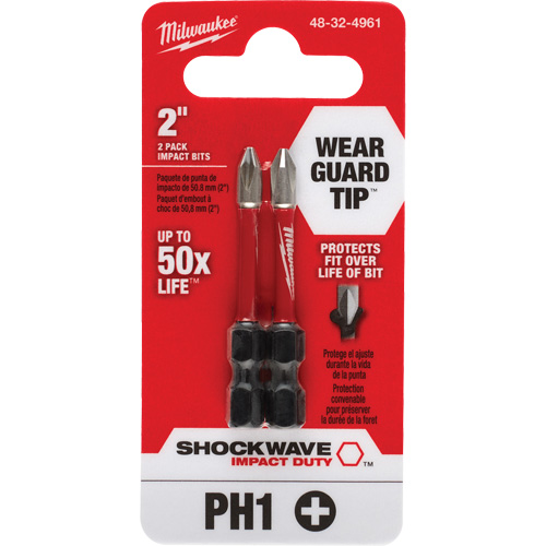 Shockwave Impact Duty Screwdriver Bit, Phillips, #1, 1/4" Drive Nuna Depot Inc.
