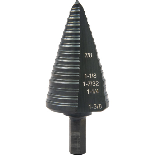 Foret &eacute;tag&eacute; &agrave; trous multiples no 12, 7/8" - 1-3/8", Incr&eacute;ments de 1/16", Acier rapide Nuna Depot Inc.