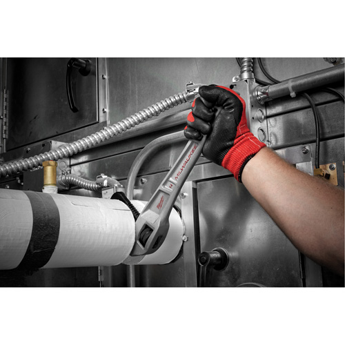 Cl&eacute; &agrave; tuyau coud&eacute;e en aluminium, Cap des m&acirc;choires 2", Longueur 14", Fini Rev&ecirc;tement en poudre, Prise Ergonomique Nuna Depot Inc.