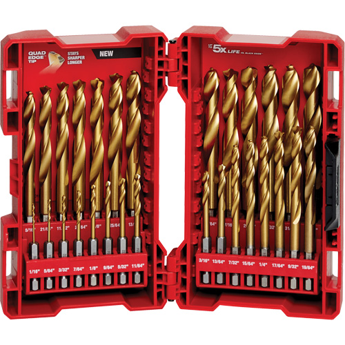 Shockwave Red Helix Drill Bit Set, 29 Pieces, Titanium Nuna Depot Inc.