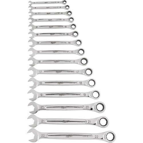 Ratcheting Wrench Set, Combination, 15 Pieces, Metric Nuna Depot Inc.