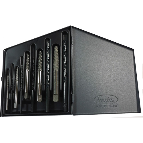 DRILLCO Screw Extractor Set with Drills, Carbide, 10 Pieces Nuna Depot Inc.