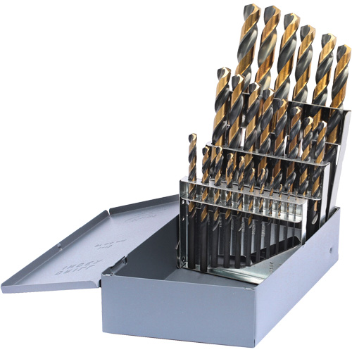DRILLCO Metric Jobber Length Drill Bit Set, 25 Pieces, High Speed Steel Nuna Depot Inc.