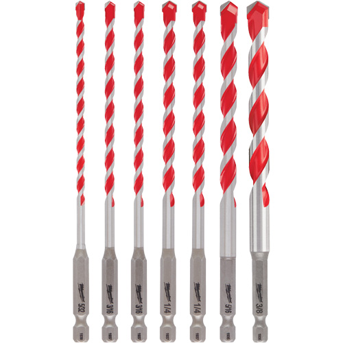 Shockwave Hammer Drill Bit Kit, 7 Pieces, Carbide Nuna Depot Inc.
