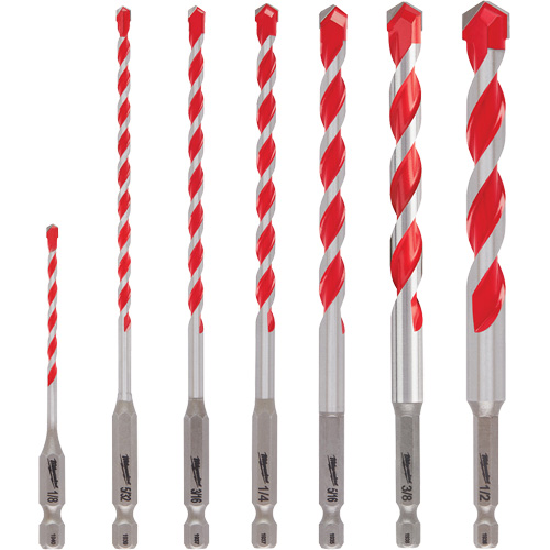 Large Shockwave Hammer Drill Bit Kit, 7 Pieces, Carbide Nuna Depot Inc.