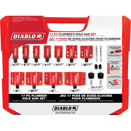 Plumber's Bi-Metal Hole Saw Set, 17 Pieces Nuna Depot Inc.