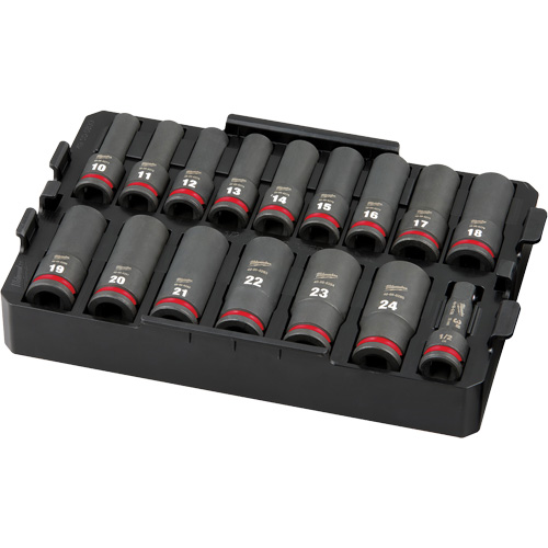 Jeu de douilles profondes 3/8" Shockwave Impact Duty Packout, 16 Mcx, Chocs, Prise de 1/2", Profond Nuna Depot Inc.