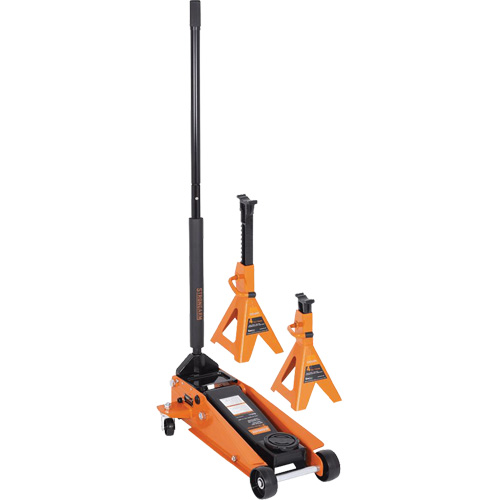 Service Jack with 4-Ton Vehicle Stands, 3.5 Ton(s) Capacity, 5-1/8" Lowered, 21" Raised, Manual Hydraulic Nuna Depot Inc.