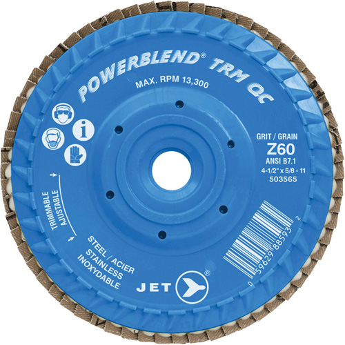 Disque &agrave; feuillets PowerBlend TRM QC ajustable, 5" x 5/8"-11, Type 27, Grain Z60, Alumine de zirconium Nuna Depot Inc.