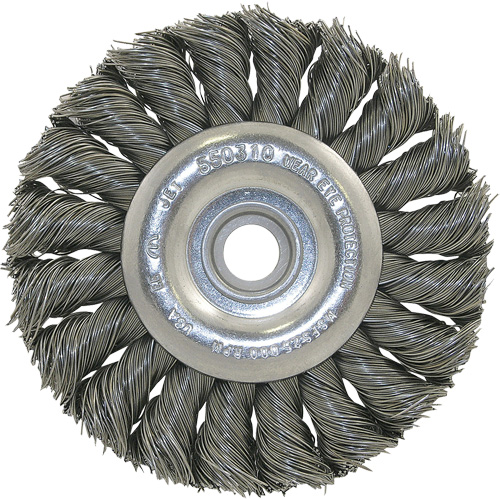 3K114 Unthreaded Knot Twisted Wire Wheel, 3-1/4" Dia., 0.014" Fill, 3/8"-1/2 Arbor Nuna Depot Inc.