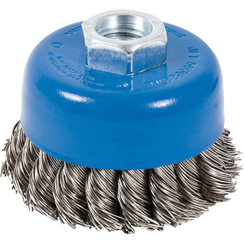 CK3201-SST Brosse boisseau &agrave; fils nou&eacute;s torsad&eacute;s en acier inoxydable, 3" dia. x 5/8"-11 arbre Nuna Depot Inc.