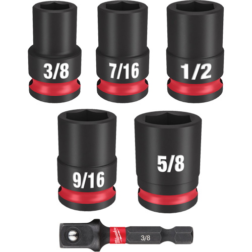 Jeu de douilles SAE &agrave; 6 pans Shockwave Impact Duty, 6 Mcx, Chocs, Prise de 3/8" Nuna Depot Inc.