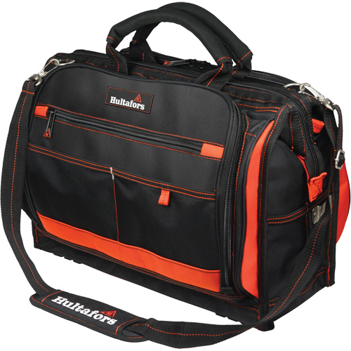 18" Multi-Compartment Tool Carrier, Ballistic Polyester, 50 Pockets, Black/Red Nuna Depot Inc.