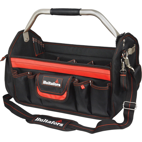 18" Open-Top Tool Carrier, Ballistic Polyester, Black/Red Nuna Depot Inc.