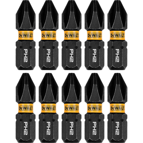 10-Piece FLEXTORQ&reg; Impact Driver Bit Set, Phillips, #2 Tip, 1/4" Drive Size, 1" Length Nuna Depot Inc.