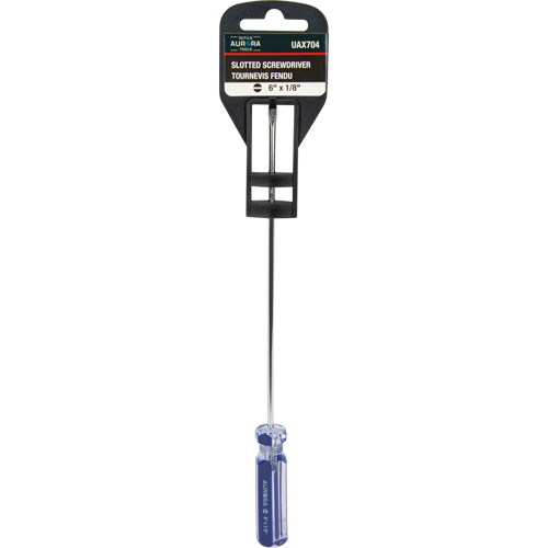 Tournevis &agrave; fente bleu transparent avec bandes, Tige de 1/8", Ronde, Prise en Plastique Nuna Depot Inc.