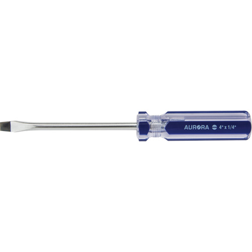 Tournevis &agrave; fente bleu transparent avec bandes, Tige de 1/4", Ronde, Prise en Plastique Nuna Depot Inc.