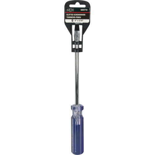 Blue Transparent Striped Slotted Screwdriver, 5/16" Tip, Round, Plastic Handle Nuna Depot Inc.