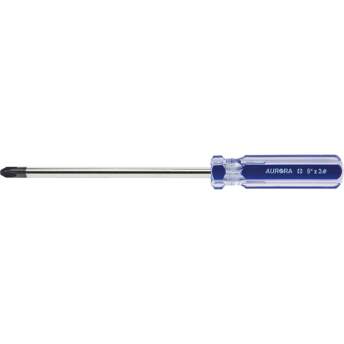Tournevis Philips bleu transparent avec bandes, #3, Prise Plastique Nuna Depot Inc.