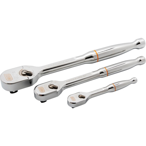 Ensemble de rochet &agrave; t&ecirc;te en goutte enti&egrave;rement polie avec prises 1/4", 3/8" & 1/2" 120XP Nuna Depot Inc.