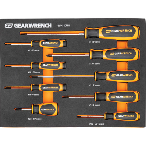 Phillips&reg; Dual Material Screwdriver Set in Foam Storage Tray, 9 Pcs. Nuna Depot Inc.