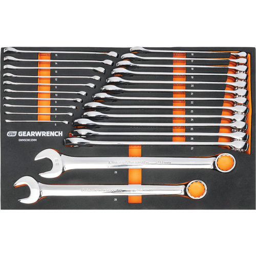 12-Point Long Pattern Combination Metric Wrench Set in Foam Storage Tray, Open-Ended, 24 Pieces, Metric Nuna Depot Inc.