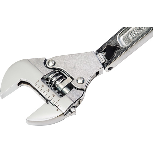 Adjustable Ratcheting Flex Wrench, 8" L, 2-27/50" Max Width, Chrome/Polished Nuna Depot Inc.