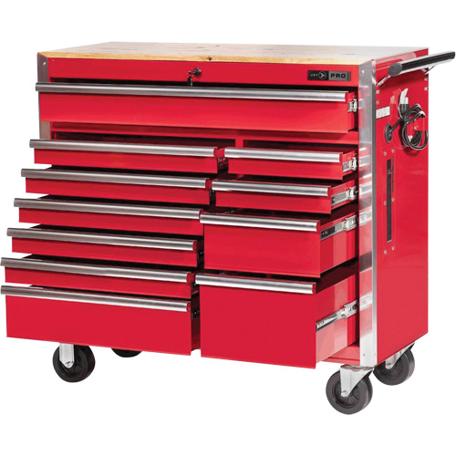 PRC4211 Pro Series Roller Cabinet, 11 Drawers, 42" W x 18" D x Red Nuna Depot Inc.
