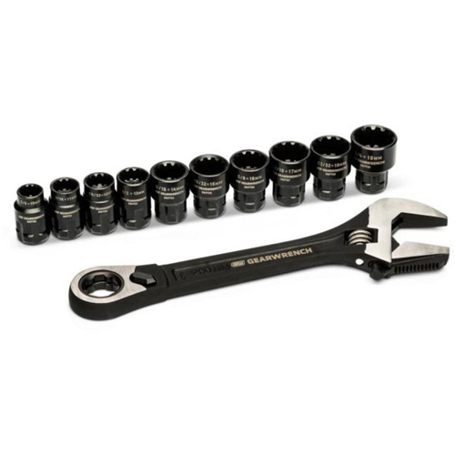 11-Piece Pass-Thru Adjustable Wrench Set, 8" L, 1-1/8" Max Width, Chrome/Polished Nuna Depot Inc.
