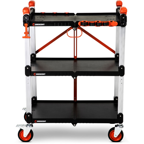 SITERUNNER 3-Shelf Folding Jobsite Cart, 30-3/5" L x 20" W x 42-1/2" H, Black Nuna Depot Inc.