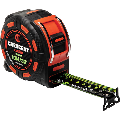 Shockforce NITE EYE Tape Measure, 1-1/4" x 35'/10 m, Metric/SAE Graduations Nuna Depot Inc.