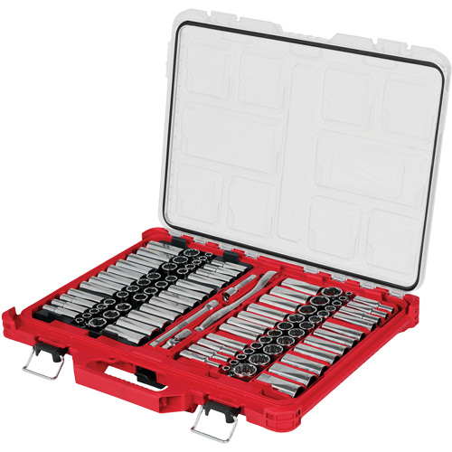 Jeu de cliquets et douilles m&eacute;triques/SAE avec organisateur PACKOUT &agrave; profil bas, 98 Mcx, Prise de 3/8" Nuna Depot Inc.