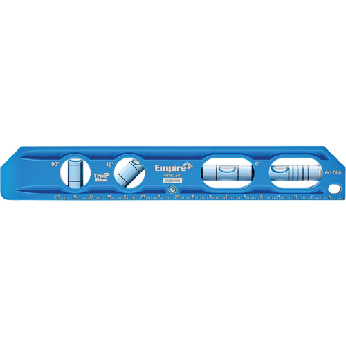 TRUE BLUE&reg; Die Cast Torpedo Level, 8" L, Aluminum, 4 Vials, Magnetic Nuna Depot Inc.