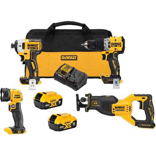 Ensemble de quatre outils combin&eacute;s sans fil et sans balai XR, Lithium-ion, 20 V Nuna Depot Inc.
