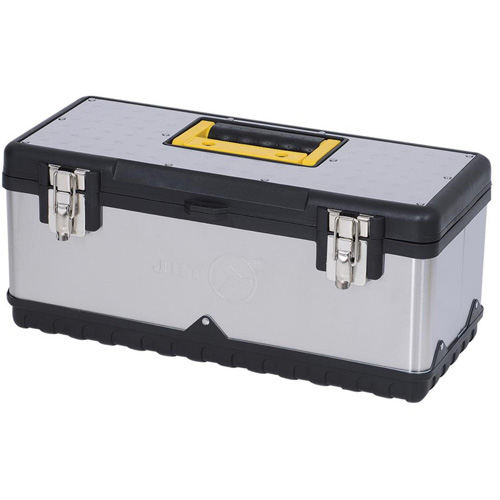 Coffre &agrave; outils portatif en acier inoxydable JPSTB-20, 9-63/100" P x 20" la x 8-7/8" h, Noir/Argent Nuna Depot Inc.
