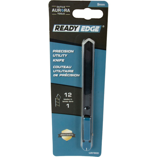 Couteau d'usage g&eacute;n&eacute;ral de 9 mm READYEDGE, Acier inoxydable, Prise en Plastique Nuna Depot Inc.