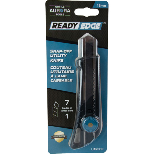 Couteau professionnel de 18 mm avec verrouillage &agrave; cliquet, Acier inoxydable, Robuste, Prise en Plastique Nuna Depot Inc.
