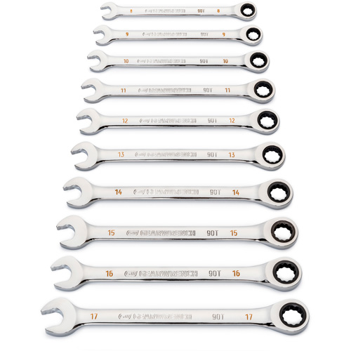 Jeu de cl&eacute;s &agrave; 12 pans et 90 dents, Combinaison &agrave; cliquet, 12 morceaux, M&eacute;trique Nuna Depot Inc.