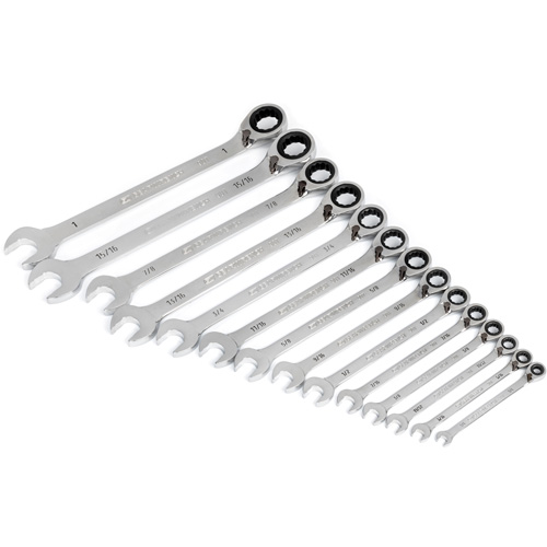 Jeu de cl&eacute;s &agrave; cliquets r&eacute;versibles SAE &agrave; 12 pans et 90 dents, Combinaison &agrave; cliquet, 14 morceaux, Imp&eacute;rial Nuna Depot Inc.