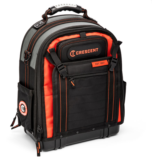 Tradesman Backpack, 18" L x 10" W, Black/Grey/Orange, Polyester Nuna Depot Inc.