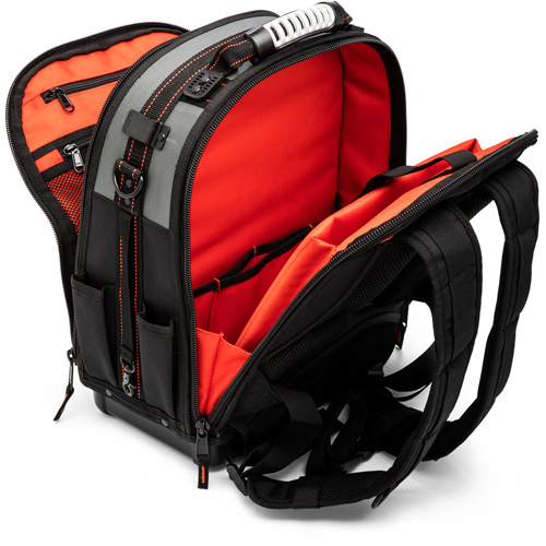 Tradesman Backpack, 18" L x 10" W, Black/Grey/Orange, Polyester Nuna Depot Inc.