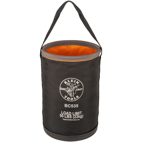 Straight Utility Bucket, 17" L x 12" W x 4" H, Nylon, Black/Grey/Orange Nuna Depot Inc.
