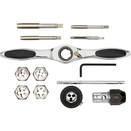 Jeu de tarauds et fili&egrave;res SAE &agrave; cliquet, 13 Morcea Nuna Depot Inc.