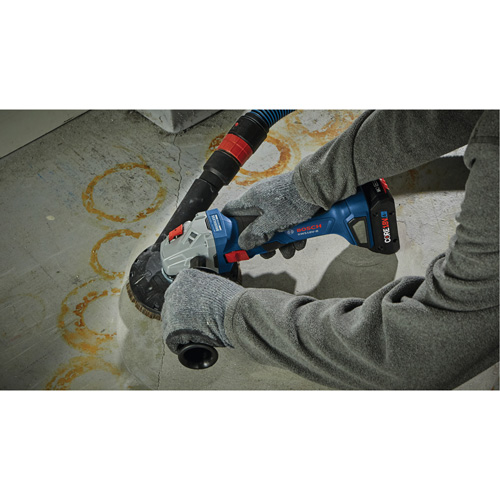 Rectifieuse angulaire sans balais avec interrupteur coulissant, Roue de 4-1/2", 18 V Nuna Depot Inc.