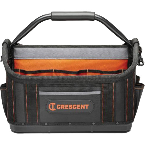 17" Tradesman Open Top Tool Bag, Polyester, 25 Pockets, Black/Orange Nuna Depot Inc.