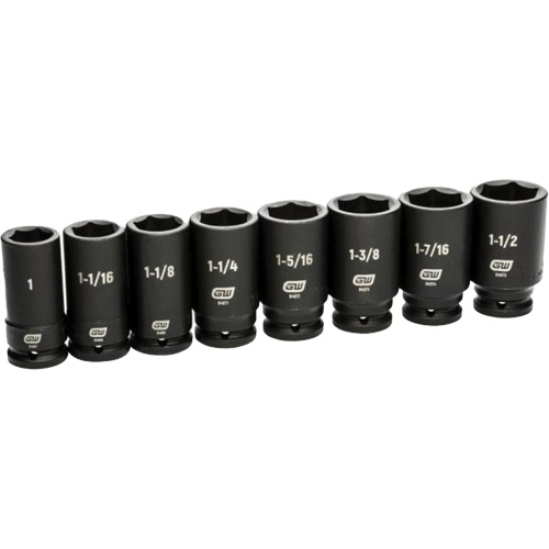 Jeu de douilles SAE &agrave; 6 pans, 8 Mcx, Chocs, Prise de 3/4", Profond Nuna Depot Inc.