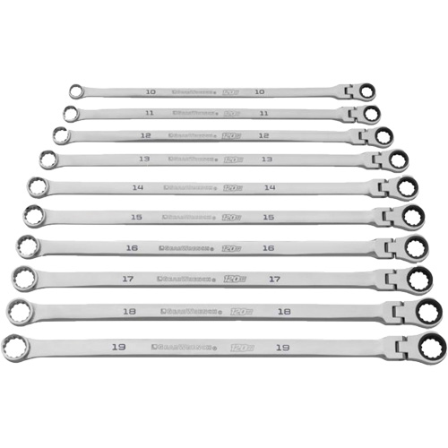 Jeu de cl&eacute;s Gearbox &agrave; t&ecirc;te flexible XL et cannelure universelle 120XP, Cl&eacute; polygonale, 10 morceaux, Imp&eacute;rial Nuna Depot Inc.