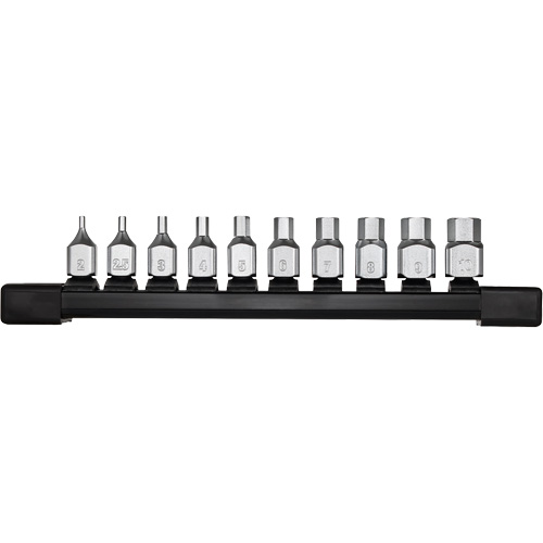 Low-Profile Metric Bit Socket Set, Hex, 1/4" Drive, 10 Pcs Nuna Depot Inc.