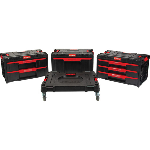 Ensemble de coffres &agrave; outils Arx de 4 morceaux avec socle &agrave; roulettes pivotantes, 23-1/10" x 15" x 22-1/2", Noir Nuna Depot Inc.